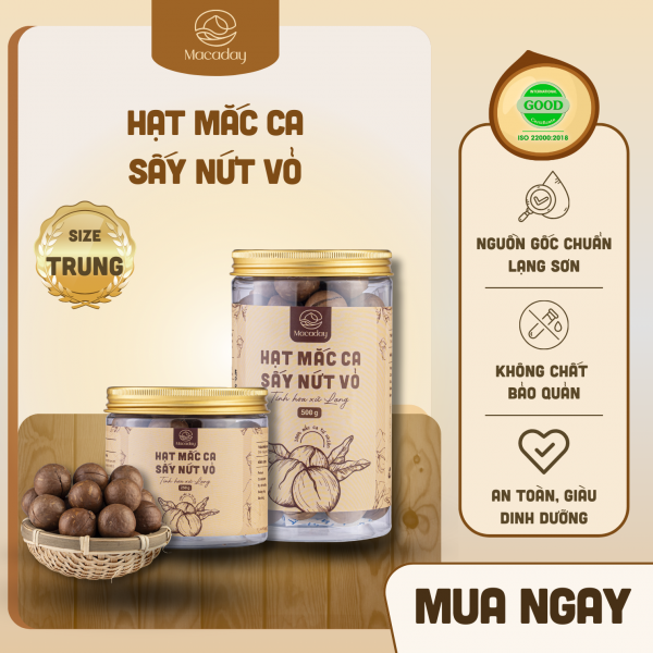 (TRUNG) Hạt Mắc ca sấy nứt 